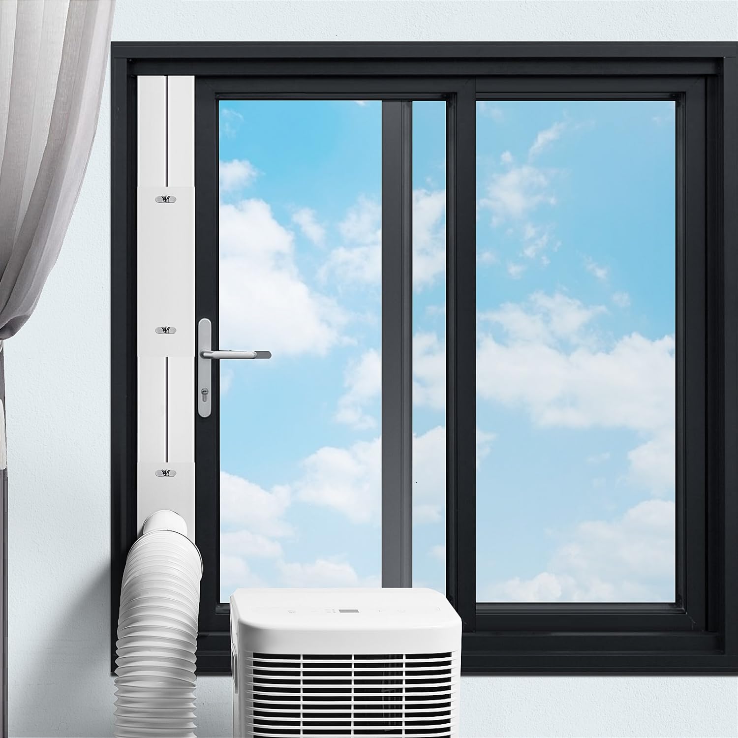 YoleShy Portable Air Conditioner Window Kit with Coupler Adjustable Window Seal for AC Unit, Sliding AC Vent Kit for 5 inches Exhaust Hose