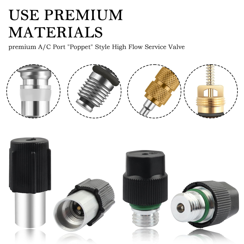 IHOTDER AC Valve Core Kit for Car Air Conditioning Repair,R12 to R134a Conversion Kit as Air Conditioning Tools&Equipment,Universal AC Valve Core Removal Tool Car Accessories Fit for Most Cars