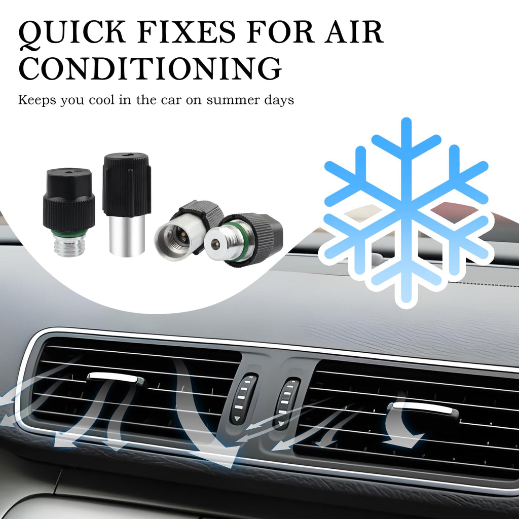 IHOTDER AC Valve Core Kit for Car Air Conditioning Repair,R12 to R134a Conversion Kit as Air Conditioning Tools&Equipment,Universal AC Valve Core Removal Tool Car Accessories Fit for Most Cars