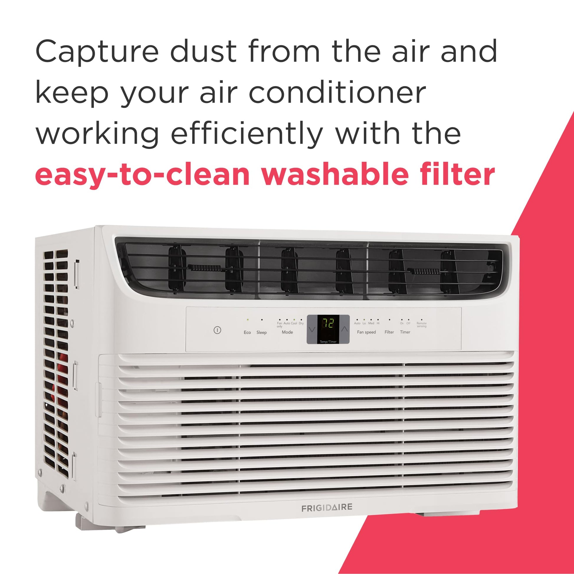 Frigidaire 6,000 BTU Window Air Conditioner with Remote Control, Cools Up to 250 Sq. Ft., Quiet Operation, Eco Mode, 3 Fan Speeds, Auto Restart, White