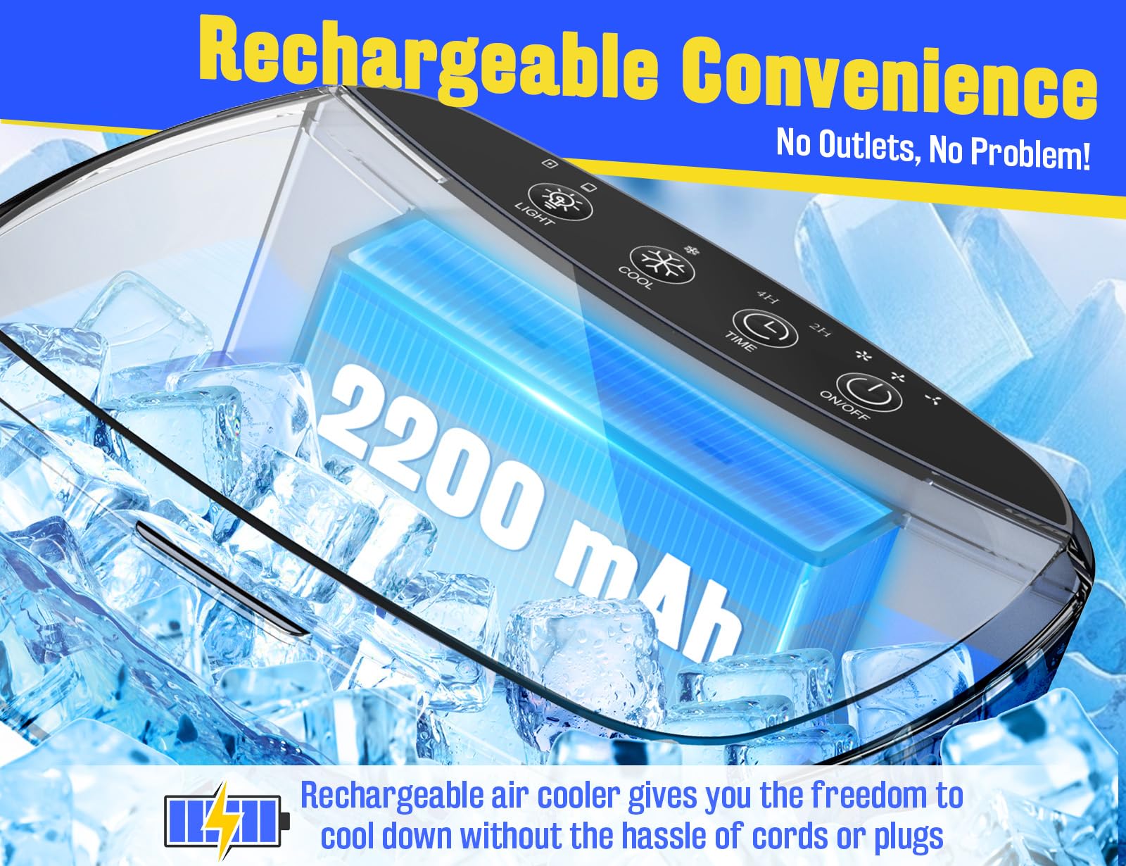 Portable Air Conditioners, Fast Cooling Evaporative Personal Air Cooler with 3 Wind Speeds, 2/4H Timer, 7 Color Lights, Mini Air Conditioner, USB Portable AC Unit Fan for Bedroom Office Camping Car