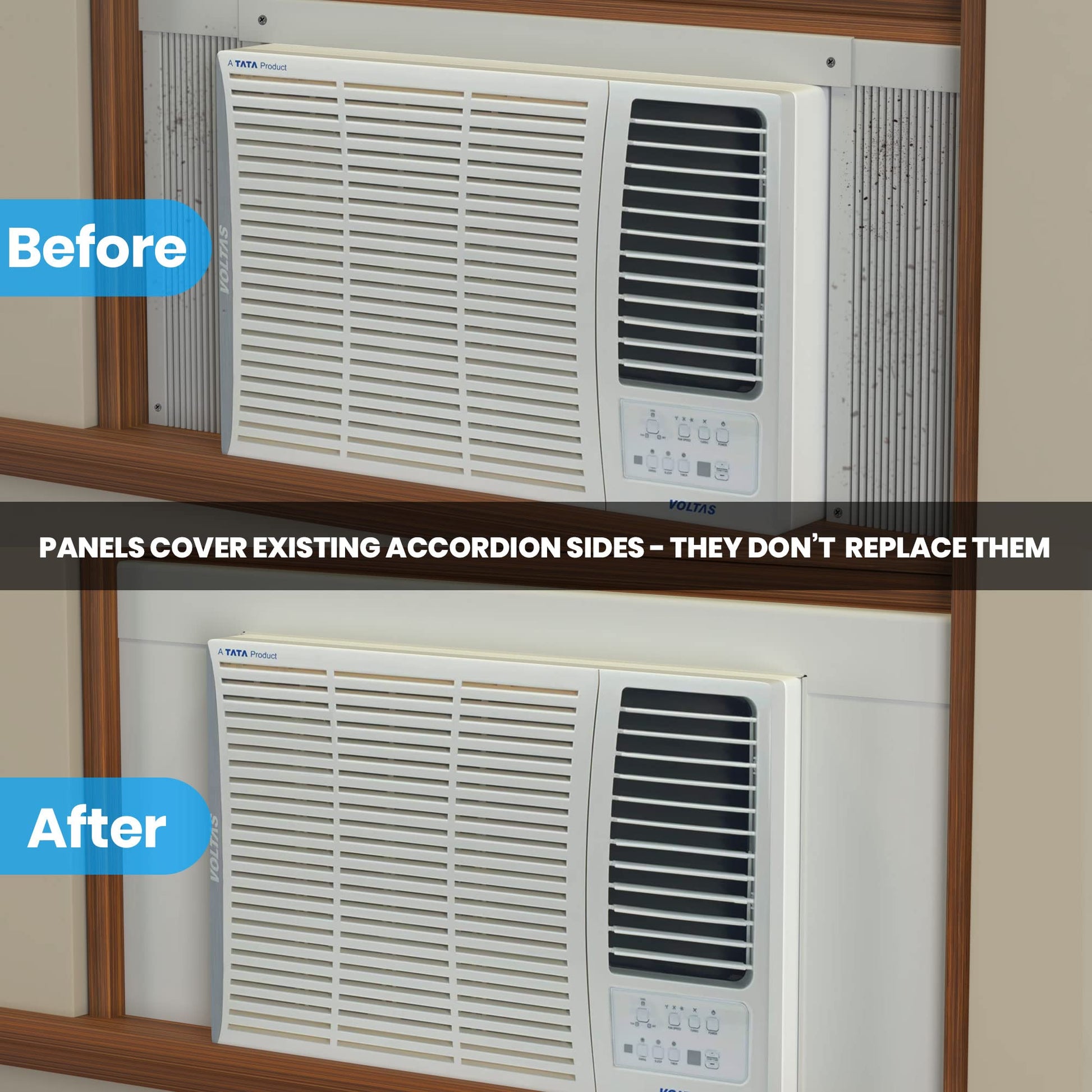 Breeze Stop Surround Insulation Side Panels White for Window AC Unit Indoor Air Conditioner Cover for Winter and Summer